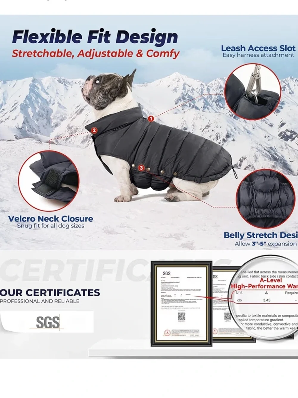 Black Puffer Dog Jacket - Brand: